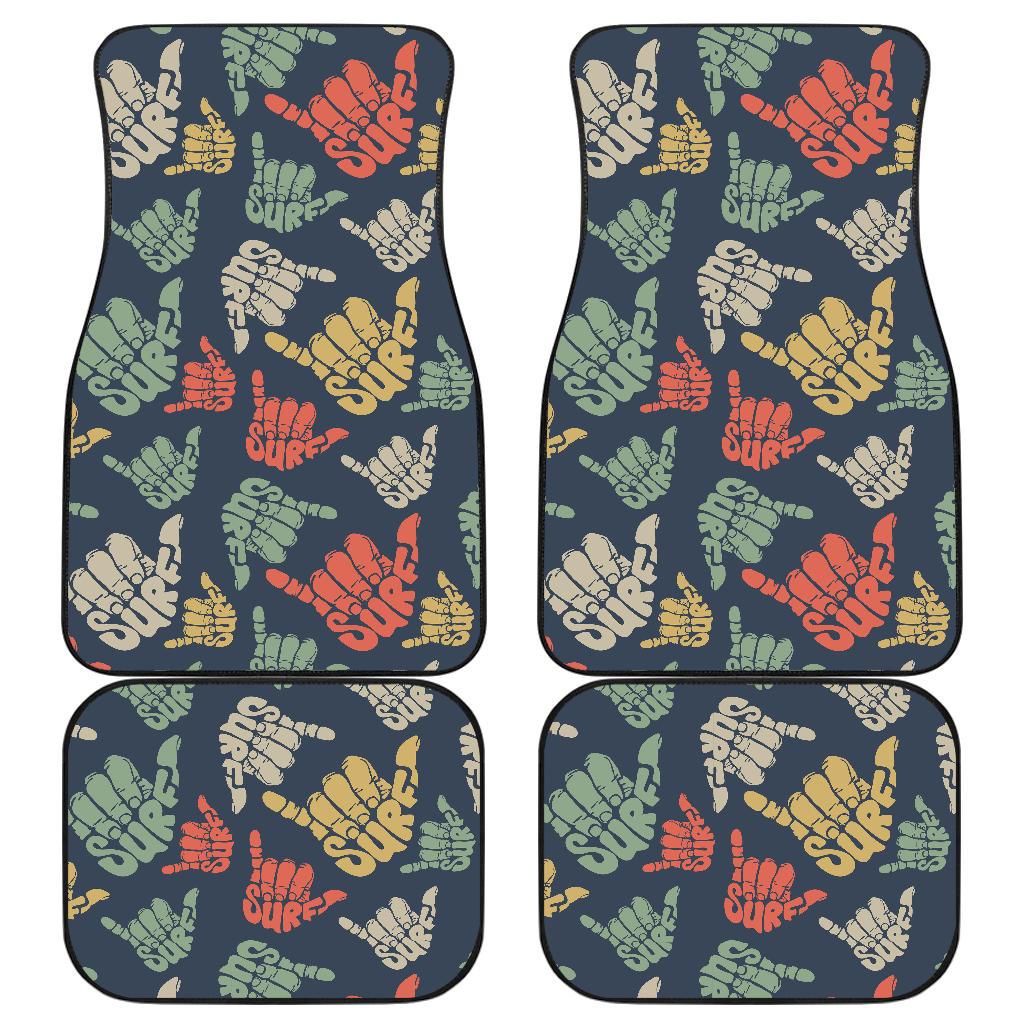 Surf Hand sign Front and Back Car Floor Mats