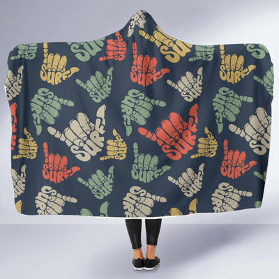 Surf Hand sign Hooded Blanket-JORJUNE.COM