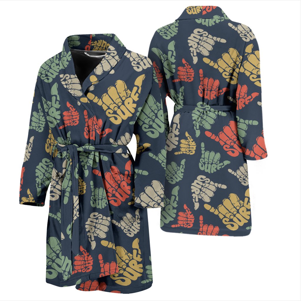 Surf Hand Sign Men Bath Robe