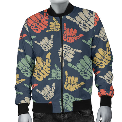 Surf Hand Sign Men Casual Bomber Jacket