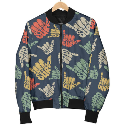 Surf Hand Sign Men Casual Bomber Jacket