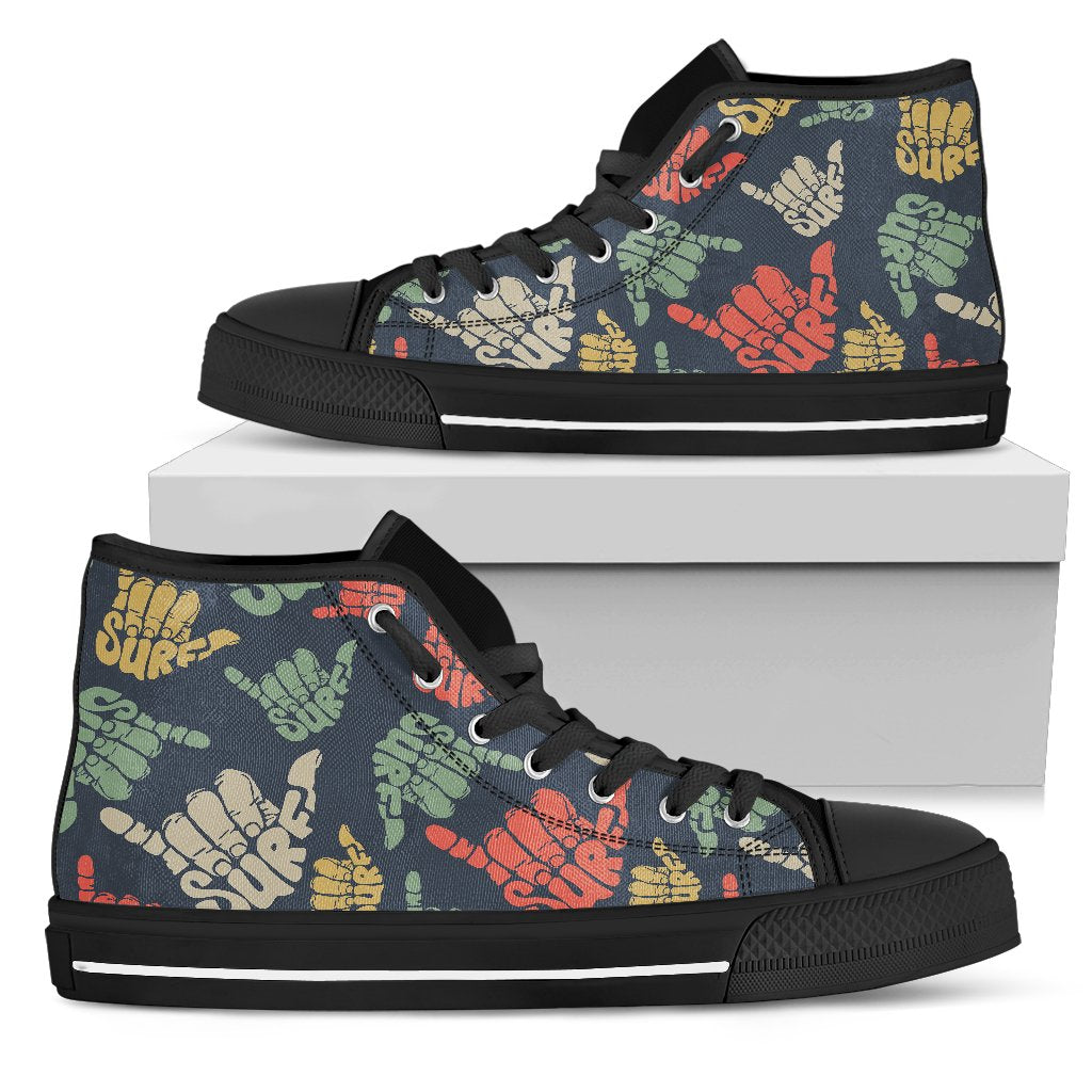 Surf Hand sign Men High Top Shoes