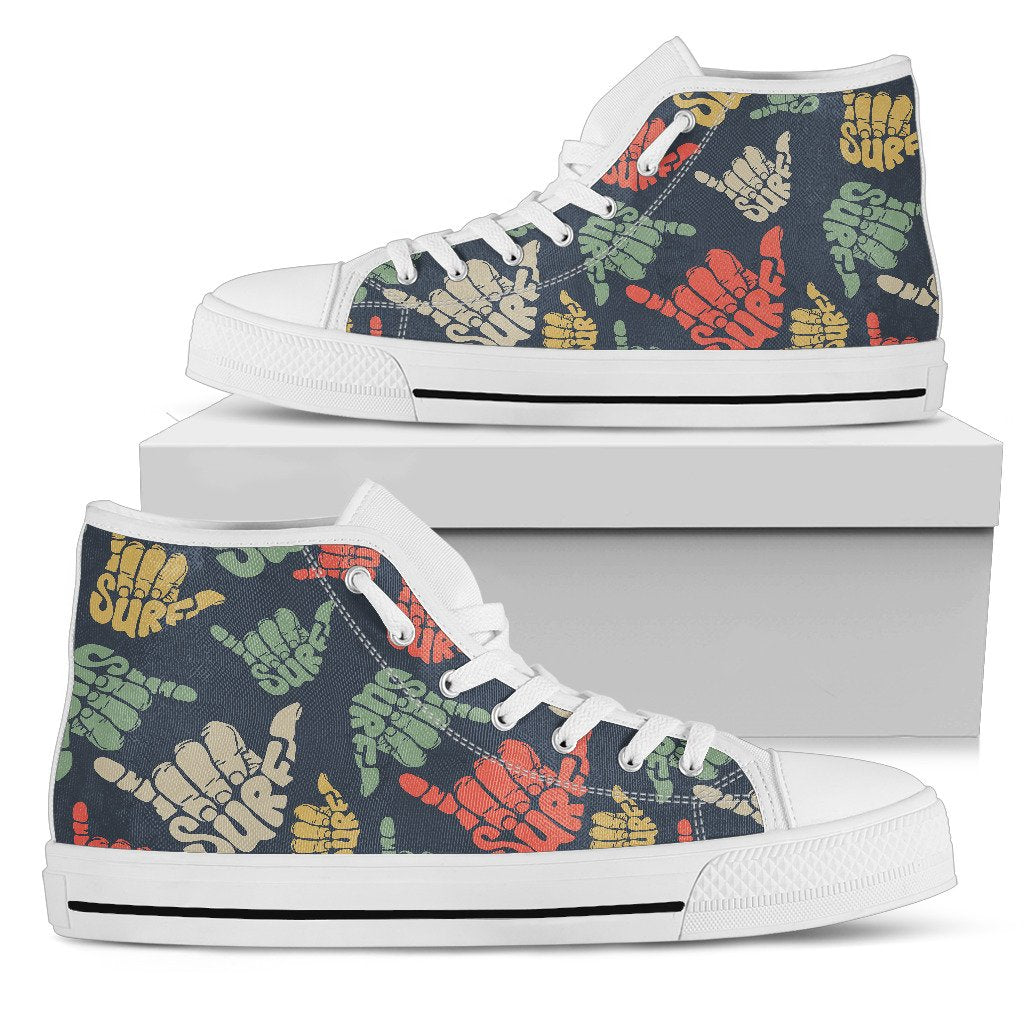 Surf Hand sign Men High Top Shoes