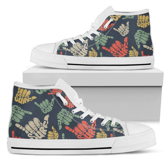 Surf Hand sign Men High Top Shoes