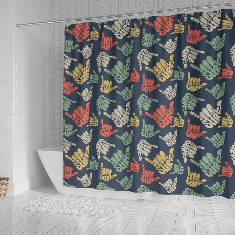 Surf Hand Sign Shower Curtain