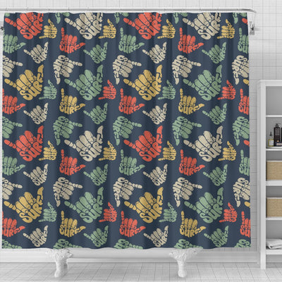 Surf Hand Sign Shower Curtain