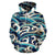 Surf Wave Pattern All Over Print Hoodie