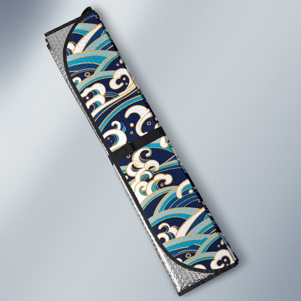 Surf Wave Pattern Car Sun Shade-JorJune