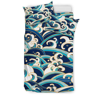 Surf Wave Pattern Duvet Cover Bedding Set