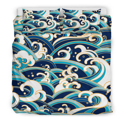 Surf Wave Pattern Duvet Cover Bedding Set