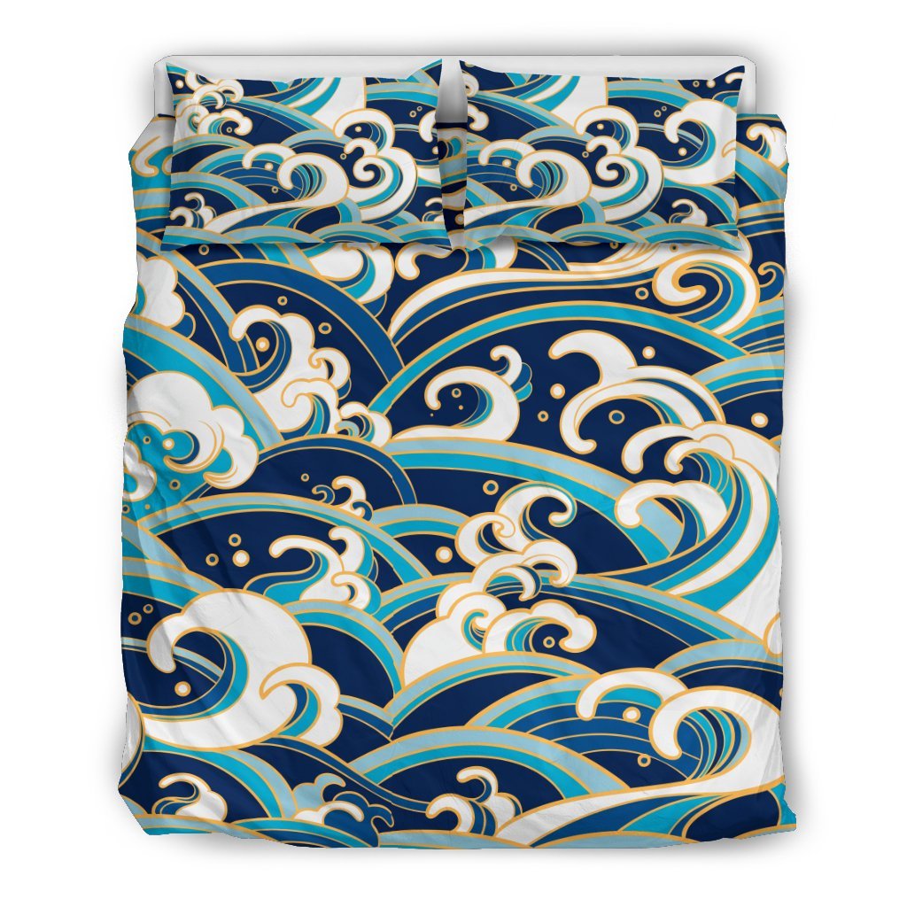 Surf Wave Pattern Duvet Cover Bedding Set