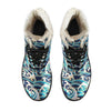 Surf Wave Pattern Faux Fur Leather Boots