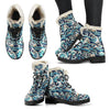 Surf Wave Pattern Faux Fur Leather Boots