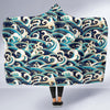 Surf Wave Pattern Hooded Blanket-JORJUNE.COM