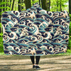 Surf Wave Pattern Hooded Blanket-JORJUNE.COM