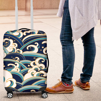 Surf Wave Pattern Luggage Cover Protector