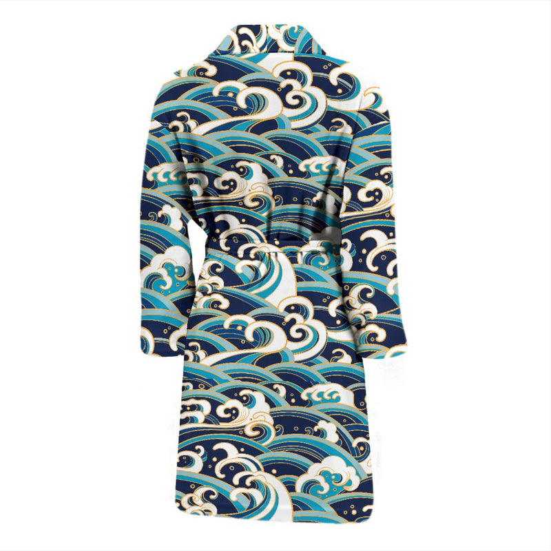 Surf Wave Pattern Men Bath Robe