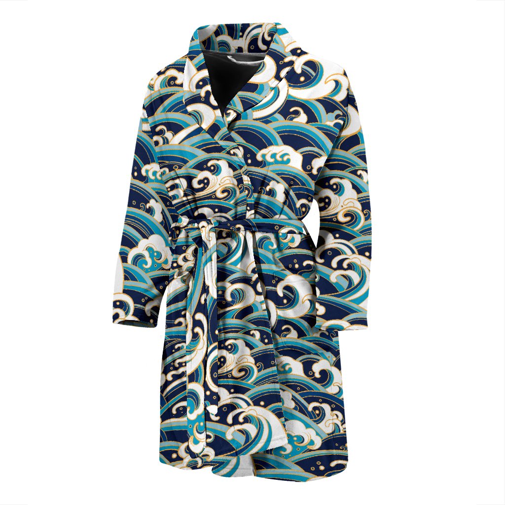 Surf Wave Pattern Men Bath Robe