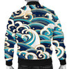 Surf Wave Pattern Men Casual Bomber Jacket