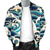 Surf Wave Pattern Men Casual Bomber Jacket