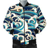 Surf Wave Pattern Men Casual Bomber Jacket