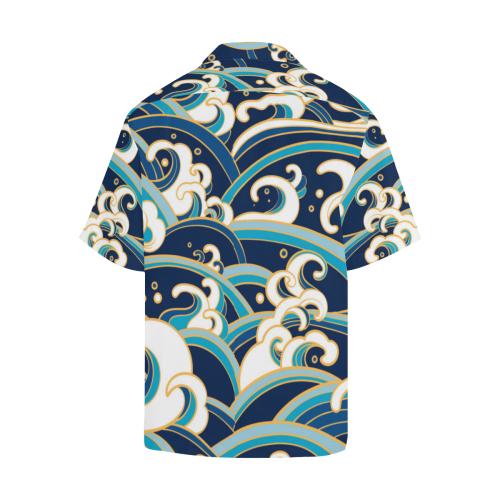 Surf Wave Pattern Men Hawaiian Shirt