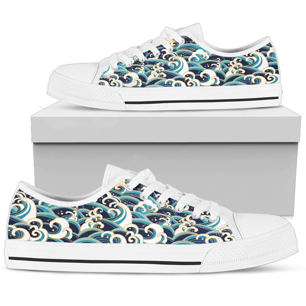 Surf Wave Pattern Men Low Top Shoes – JorJune