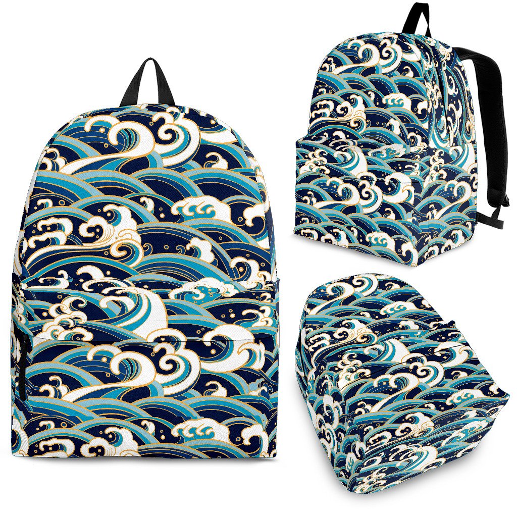 Surf Wave Pattern Premium Backpack