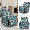 Surf Wave Pattern Recliner Slipcover-JORJUNE.COM