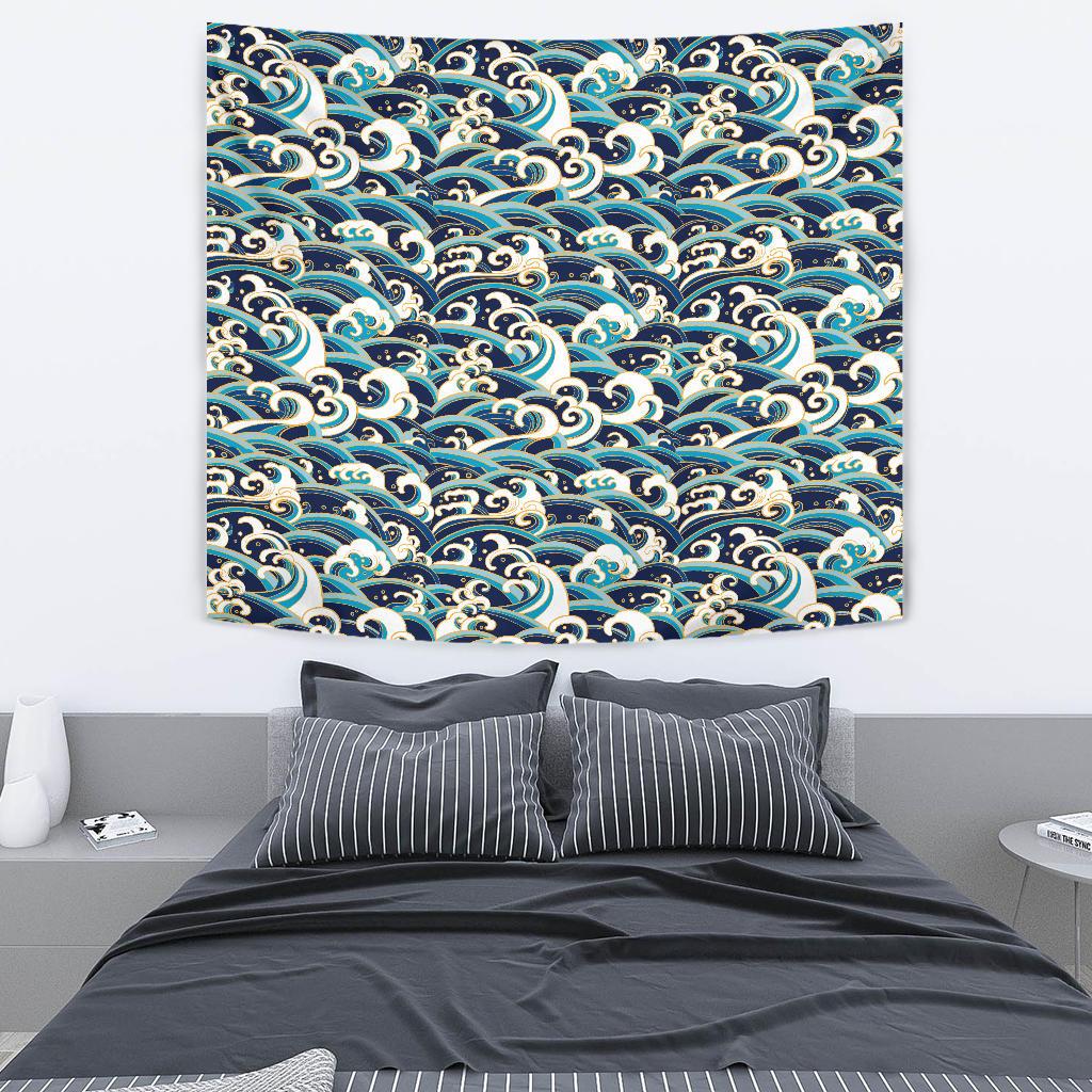 Surf Wave Pattern Tapestry
