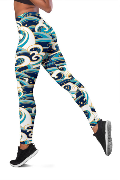 Surf Wave Pattern Women Leggings