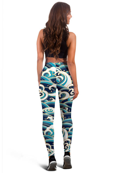 Surf Wave Pattern Women Leggings