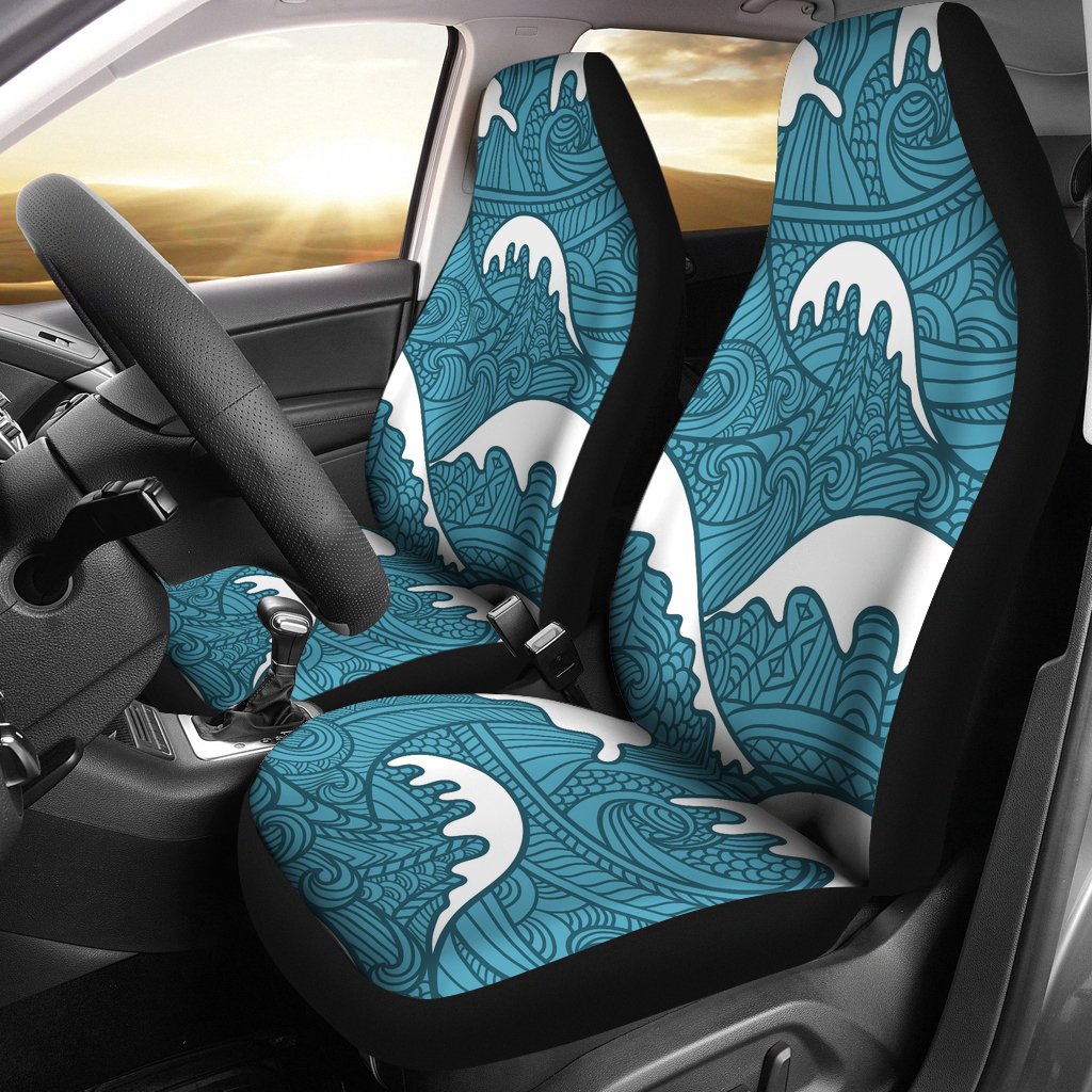 Surf Wave Tribal Design Universal Fit Car Seat Covers-JorJune