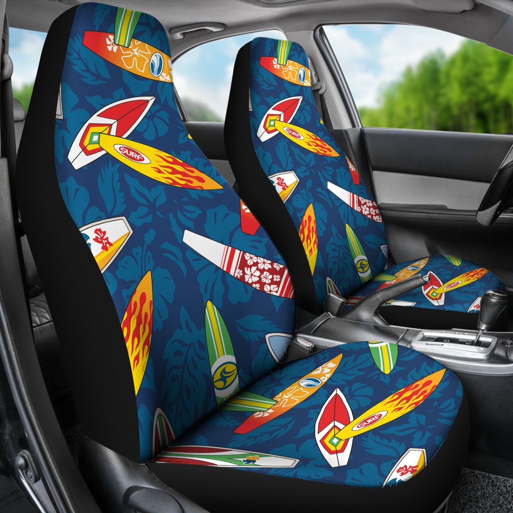 Surfboard Pattern Print Universal Fit Car Seat Covers-JorJune