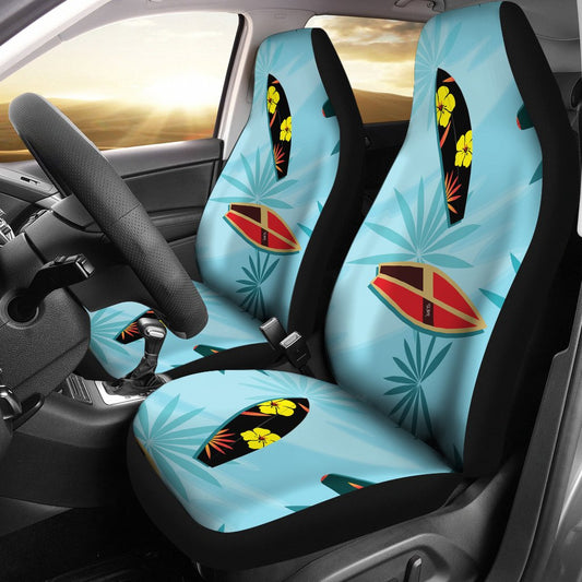 Surfboard Themed Pattern Universal Fit Car Seat Covers-JorJune