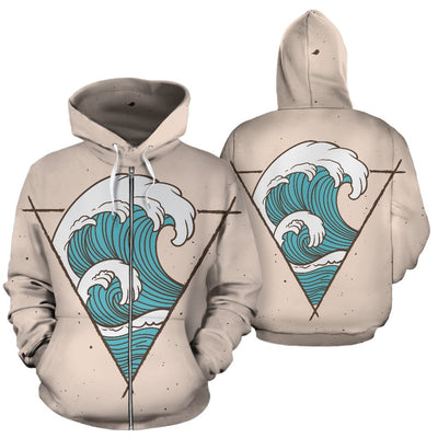 Surfing All Over Zip Up Hoodie