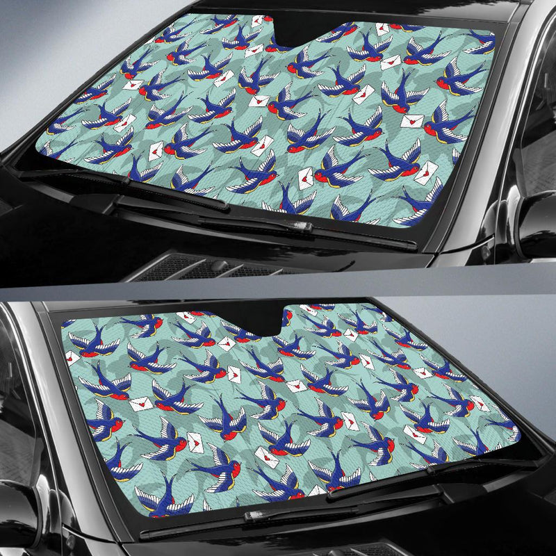 Swallow Bird Pattern Print Design 02 Car Sun Shades-JORJUNE.COM