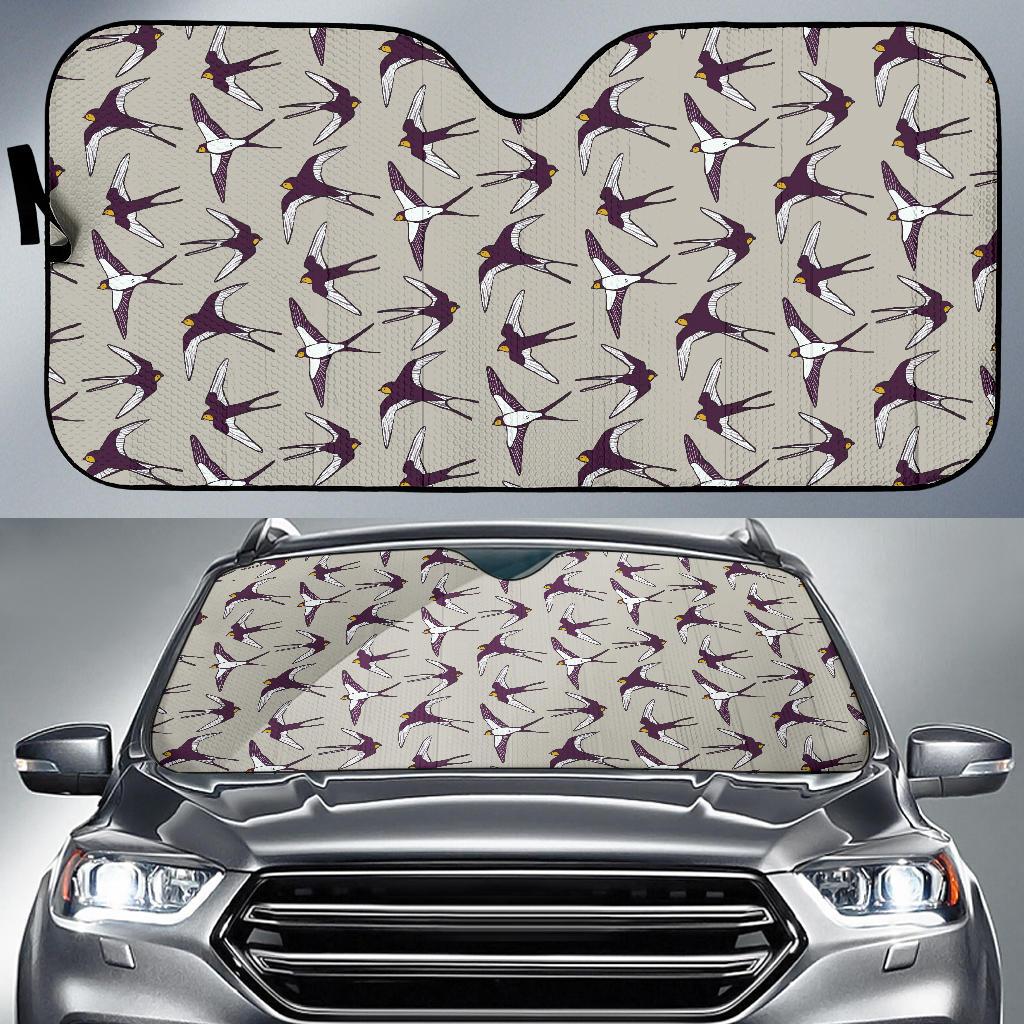 Swallow Bird Pattern Print Design 03 Car Sun Shades-JORJUNE.COM