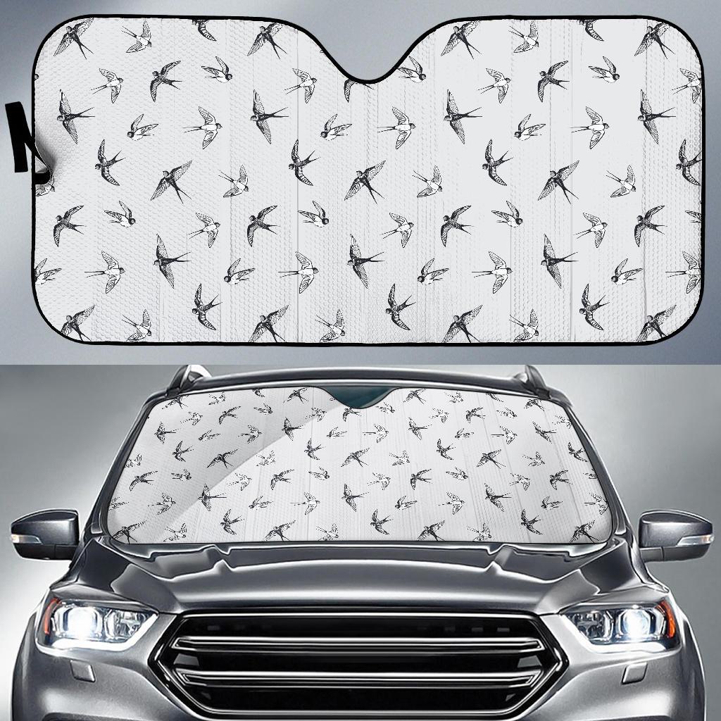 Swallow Bird Pattern Print Design 04 Car Sun Shades-JORJUNE.COM