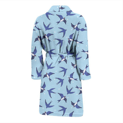 Swallow Bird Pattern Print Design 06 Men Bathrobe-JORJUNE.COM