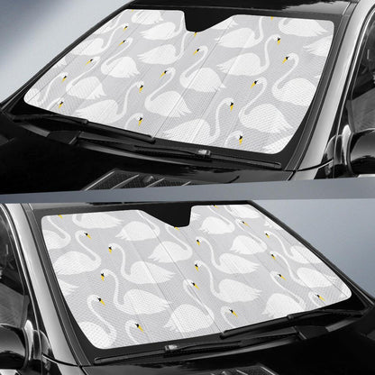 Swan Pattern Print Design 02 Car Sun Shades-JORJUNE.COM