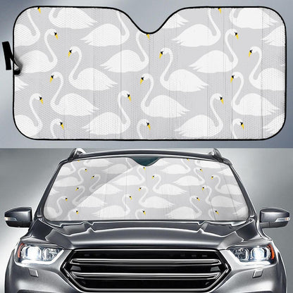 Swan Pattern Print Design 02 Car Sun Shades-JORJUNE.COM