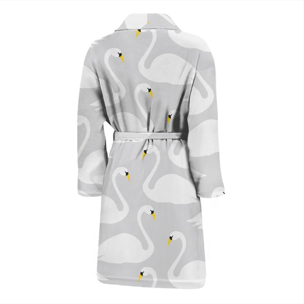 Swan Pattern Print Design 02 Men Bathrobe-JORJUNE.COM