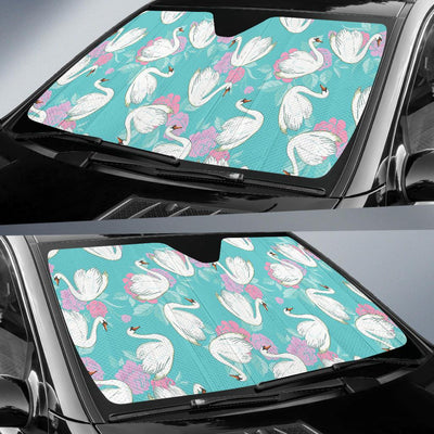Swan Pattern Print Design 03 Car Sun Shades-JORJUNE.COM