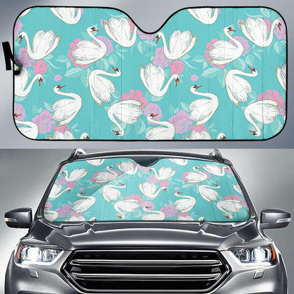 Swan Pattern Print Design 03 Car Sun Shades-JORJUNE.COM