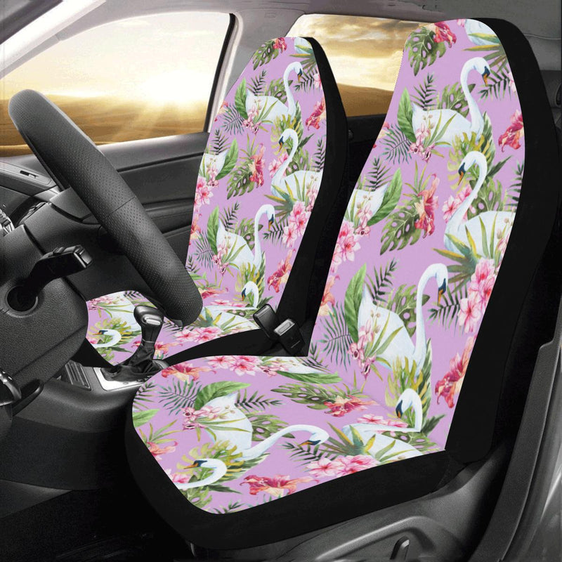 Swan with Flower Pattern Print Design 01 Car Seat Covers (Set of 2)-JORJUNE.COM