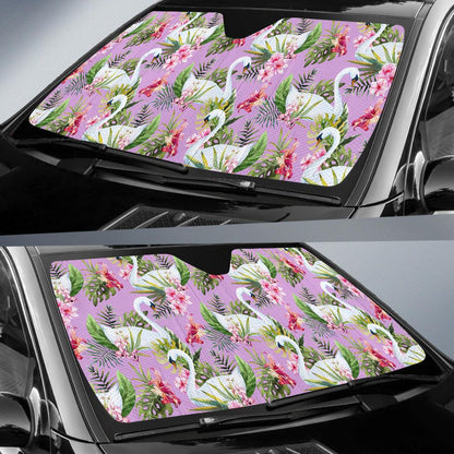 Swan with Flower Pattern Print Design 01 Car Sun Shades-JORJUNE.COM