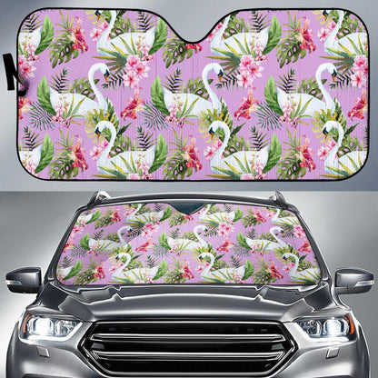 Swan with Flower Pattern Print Design 01 Car Sun Shades-JORJUNE.COM