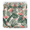 Plumeria Flower Tropical Palm Leaves Duvet Cover Bedding Set