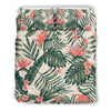 Plumeria Flower Tropical Palm Leaves Duvet Cover Bedding Set